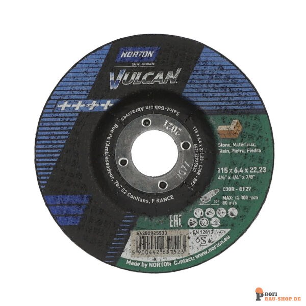 nortonschleifmittel/NORTON_schleifmittel_66252925533 Norton VULCAN  Portable grinding wheels 115x6.4x22.2mm 30 GRIT_122573